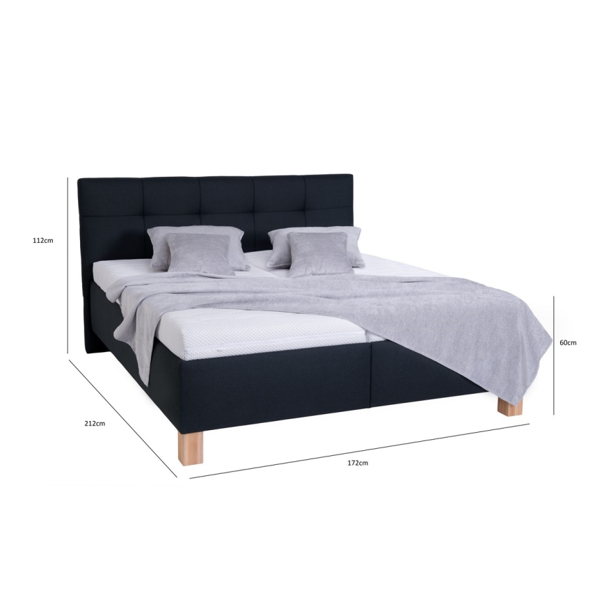 Vadderad säng med madrass och förvaringsutrymme MARIA 160x200 cm antracit