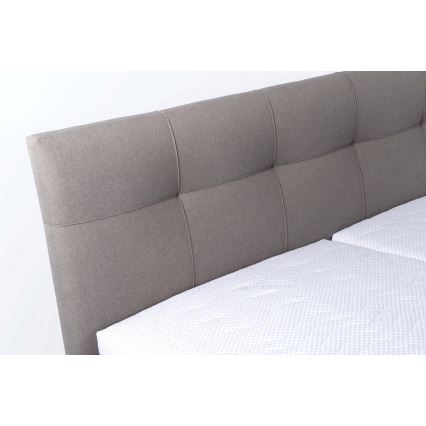 Vadderad säng med madrass och förvaringsutrymme MARIA 160x200 cm taupe