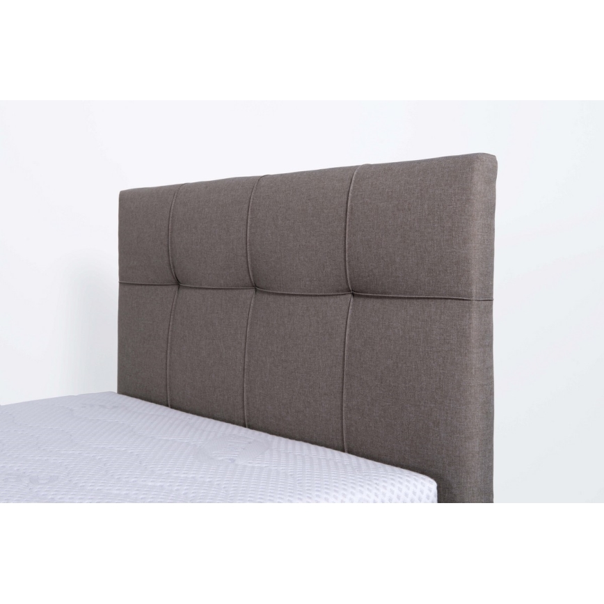 Vadderad säng med madrass och förvaringsutrymme MARIA ONE 90x200 cm taupe