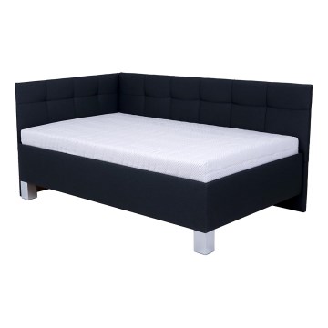 Vadderad säng med madrass och förvaringsutrymme MARIA PETITE 120x200 cm antracit
