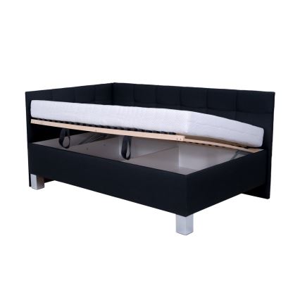 Vadderad säng med madrass och förvaringsutrymme MARIA PETITE 120x200 cm antracit