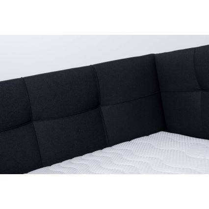 Vadderad säng med madrass och förvaringsutrymme MARIA PETITE 120x200 cm antracit