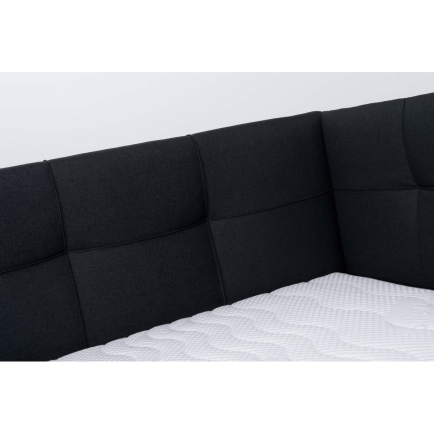 Vadderad säng med madrass och förvaringsutrymme MARIA PETITE 120x200 cm antracit