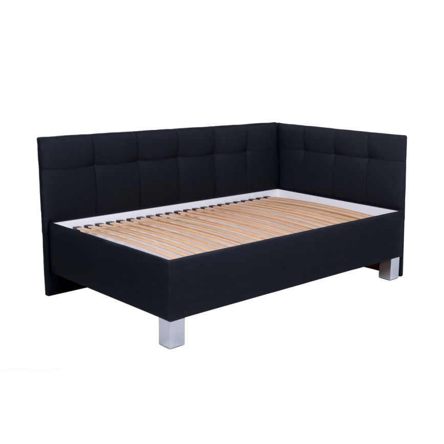 Vadderad säng med madrass och förvaringsutrymme MARIA PETITE 120x200 cm antracit