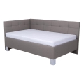 Vadderad säng med madrass och förvaringsutrymme MARIA PETITE 120x200 cm taupe