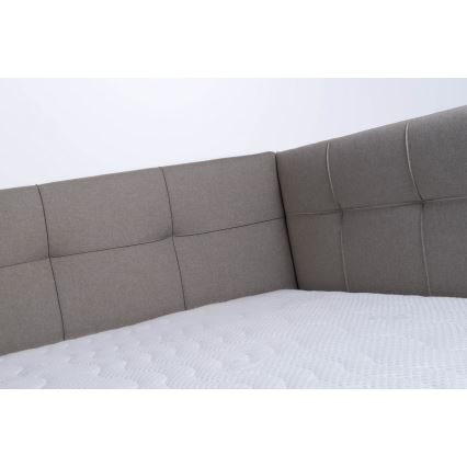 Vadderad säng med madrass och förvaringsutrymme MARIA PETITE 120x200 cm taupe