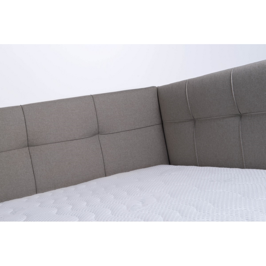 Vadderad säng med madrass och förvaringsutrymme MARIA PETITE 120x200 cm taupe