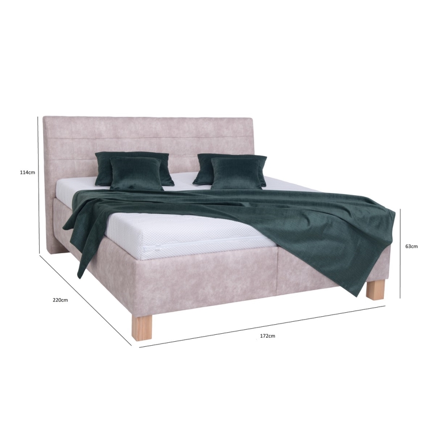 Vadderad säng med madrass och förvaringsutrymme VIOLET 160x200 cm beige