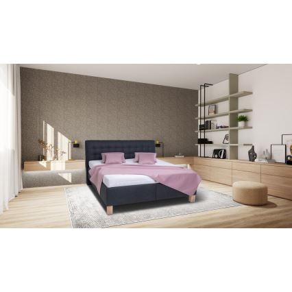 Vadderad säng med madrass och förvaringsutrymme VIOLET 180x200 cm antracit
