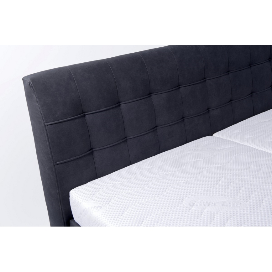 Vadderad säng med madrass och förvaringsutrymme VIOLET 180x200 cm antracit