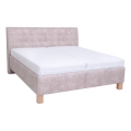 Vadderad säng med madrass och förvaringsutrymme VIOLET 180x200 cm beige