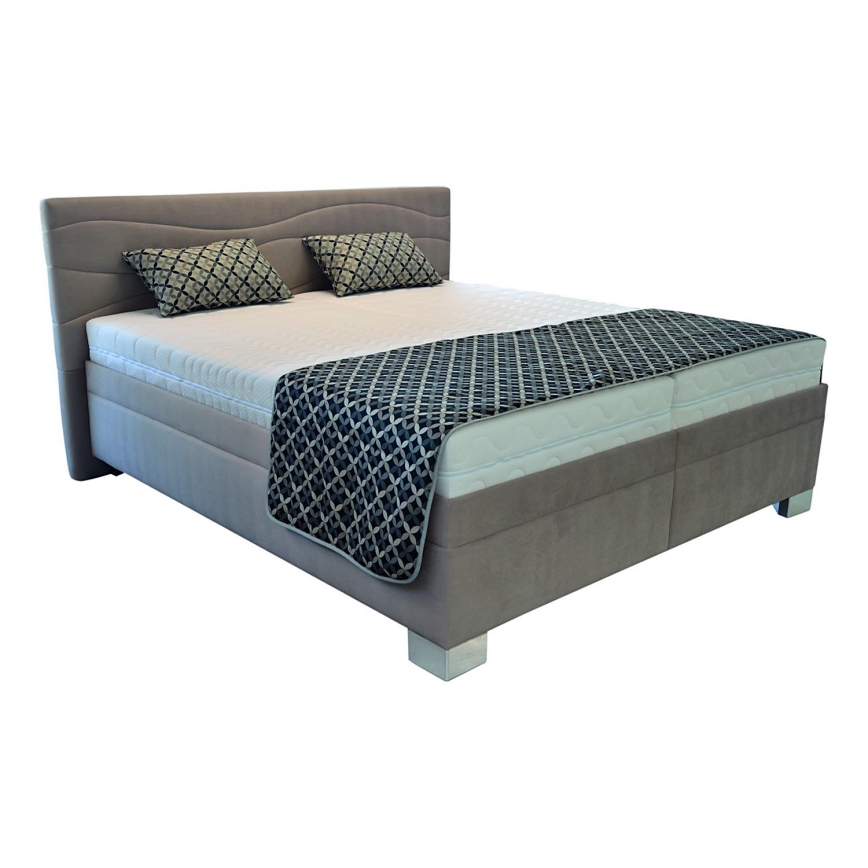 Vadderad säng med madrass WINDSOR 180x200 cm beige
