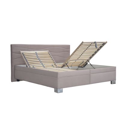Vadderad säng med madrass WINDSOR 180x200 cm beige