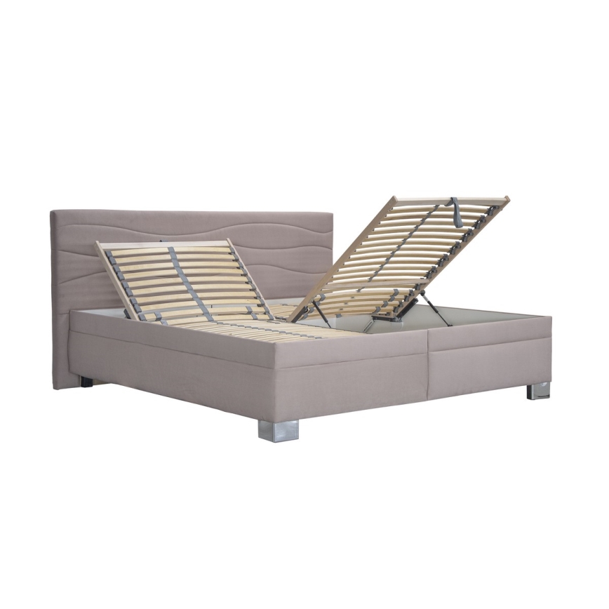 Vadderad säng med madrass WINDSOR 180x200 cm beige