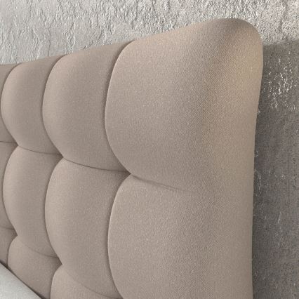 Vadderad säng med madrasser och bäddmadrass SOFIA 180x200 cm beige