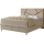 Vadderad säng med madrasser och förvaringsutrymme NAOMI 140x200 cm beige