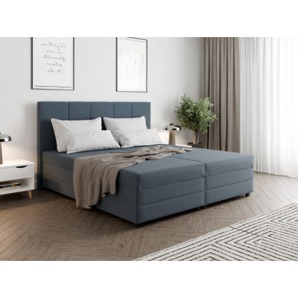 Vadderad säng med resårmadrass och förvaringsutrymme ISABEL 180x200 grå