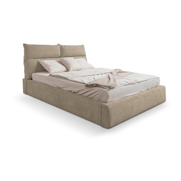 Vadderad säng utan madrass BASIL 160x200 cm beige