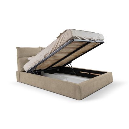 Vadderad säng utan madrass BASIL 180x200 cm beige
