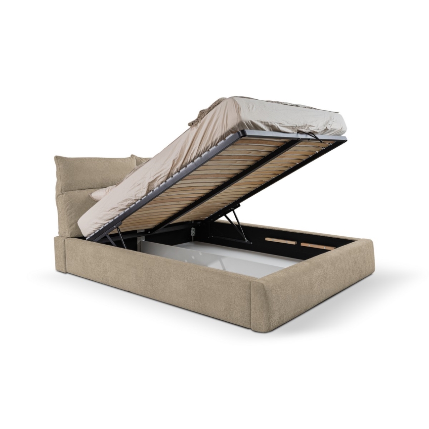 Vadderad säng utan madrass BASIL 180x200 cm beige