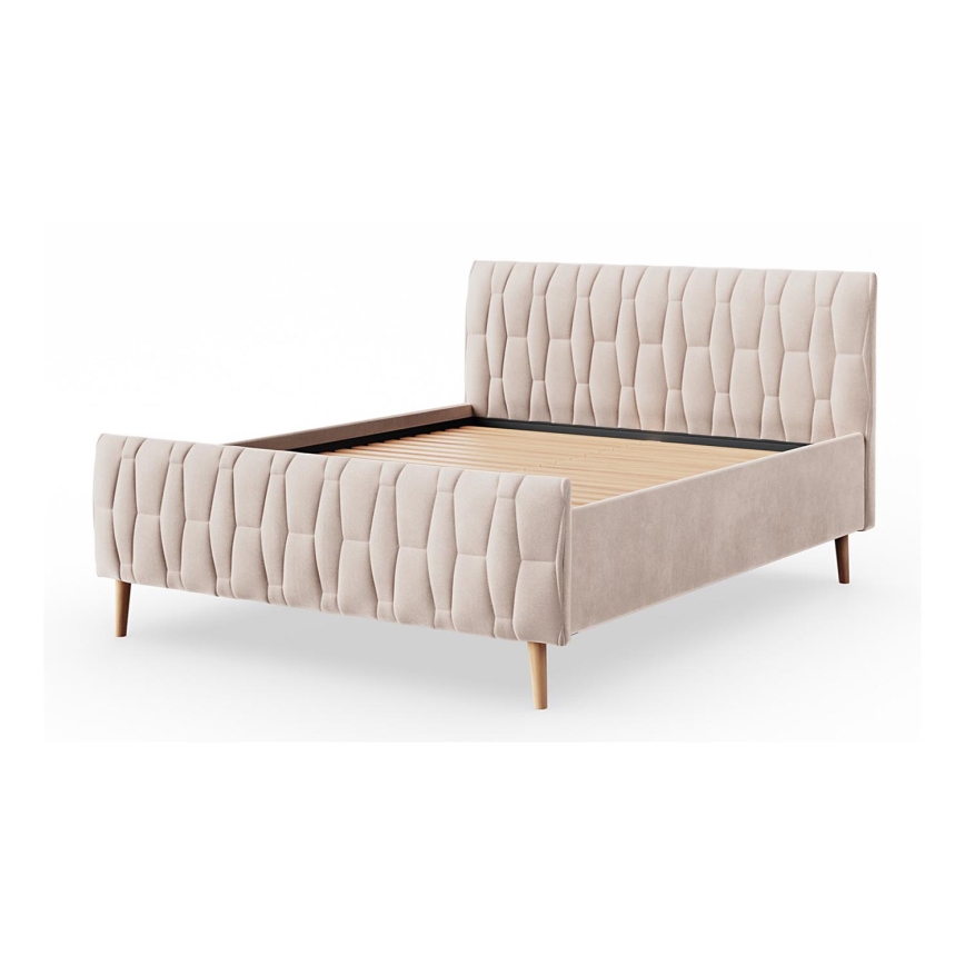 Vadderad säng utan madrass FLORA 180x200 cm beige