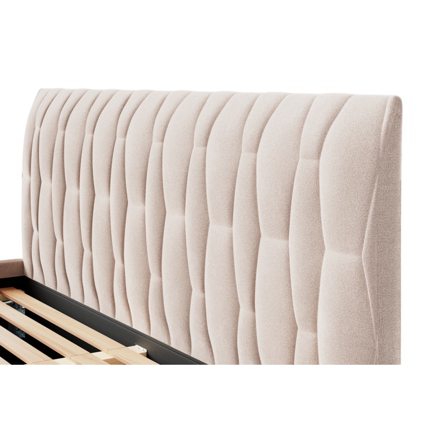 Vadderad säng utan madrass FLORA 180x200 cm beige