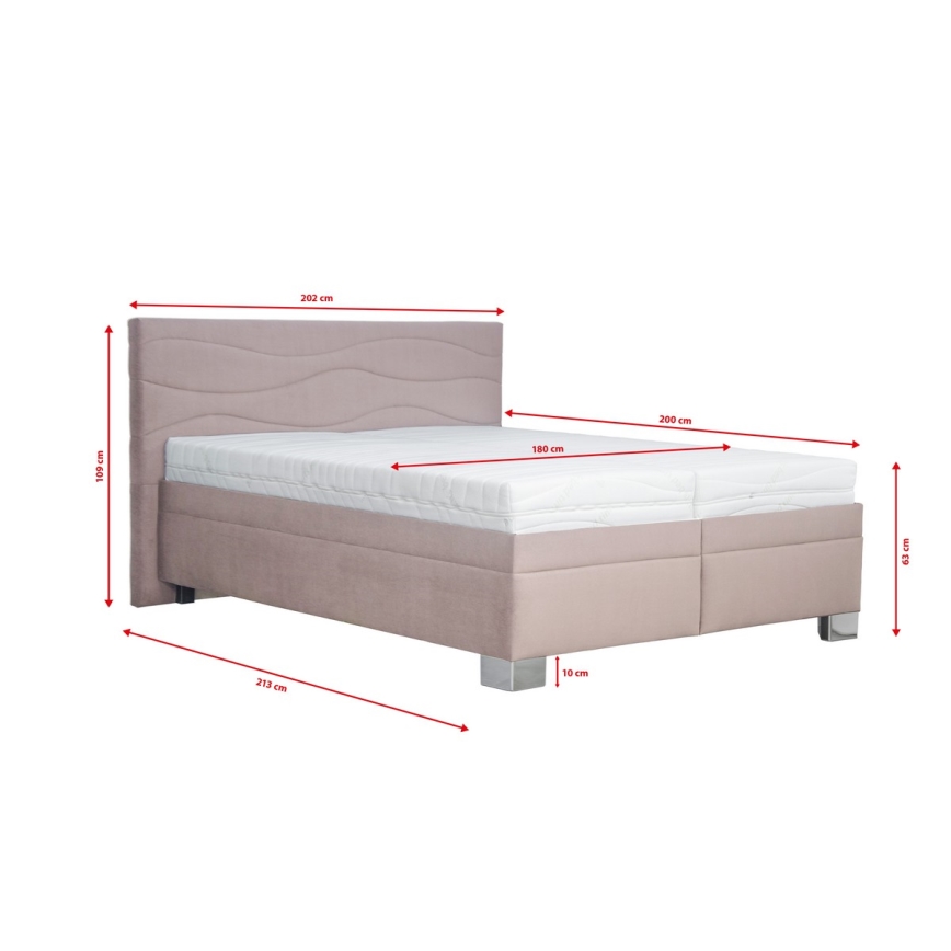 Vadderad säng utan madrass WINDSOR 180x200 cm beige
