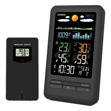 Väderstation med LCD display 2xAA svart