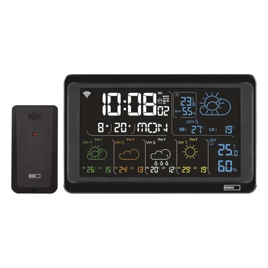 Väderstation med LCD display GoSmart 5/230V Wi-Fi Tuya svart