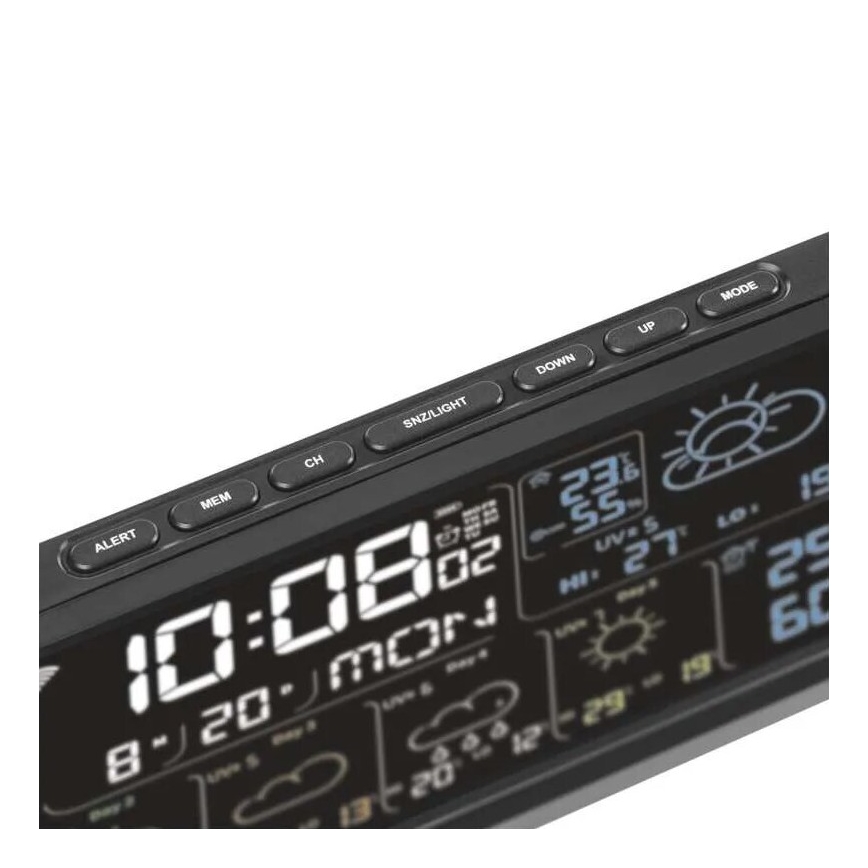 Väderstation med LCD display GoSmart 5/230V Wi-Fi Tuya svart