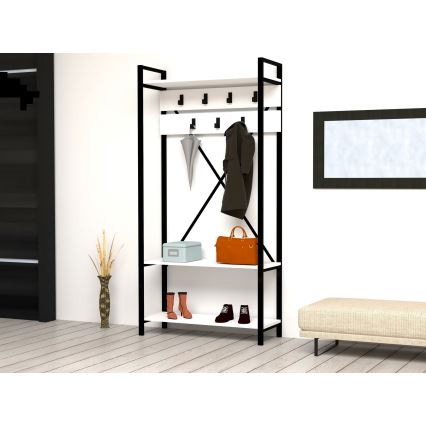 Vägg hatthylla ALFA 180x90 cm vit/svart