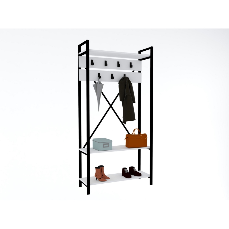 Vägg hatthylla ALFA 180x90 cm vit/svart