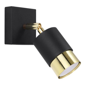Vägg spotlight  NERO 1xGU10/40W/230V svart /gyllene