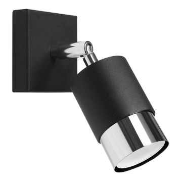 Vägg spotlight  NERO 1xGU10/40W/230V svart /skinande krom
