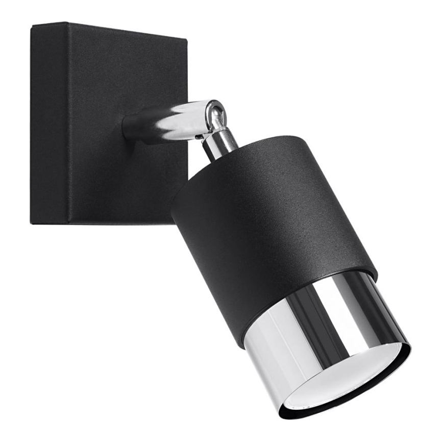 Vägg spotlight  NERO 1xGU10/40W/230V svart /skinande krom