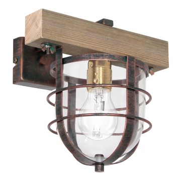 Väggbelysning ANDER 1xE27/60W/230V ljus brun