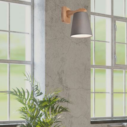 Väggbelysning ANDREA 1xE27/60W/230V ek/grå