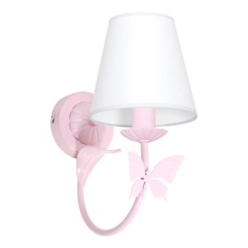 Väggbelysning Barnrum BUTTERFLY 1xE14/60W rosa