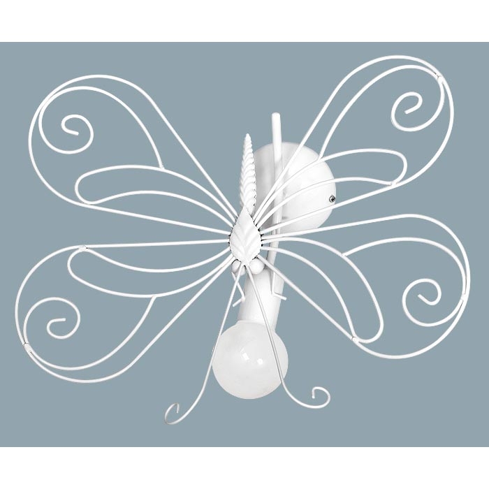 Väggbelysning Barnrum BUTTERFLY 1xE27/60W vit