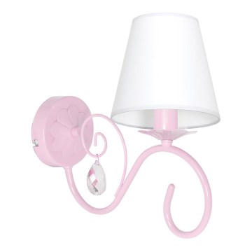 Väggbelysning Barnrum LAURA 1xE14/60W/230V ljusrosa