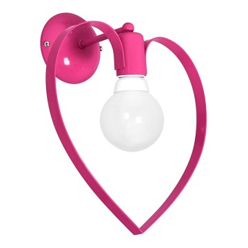 Väggbelysning Barnrum LOVE 1xE27/60W/230V rosa