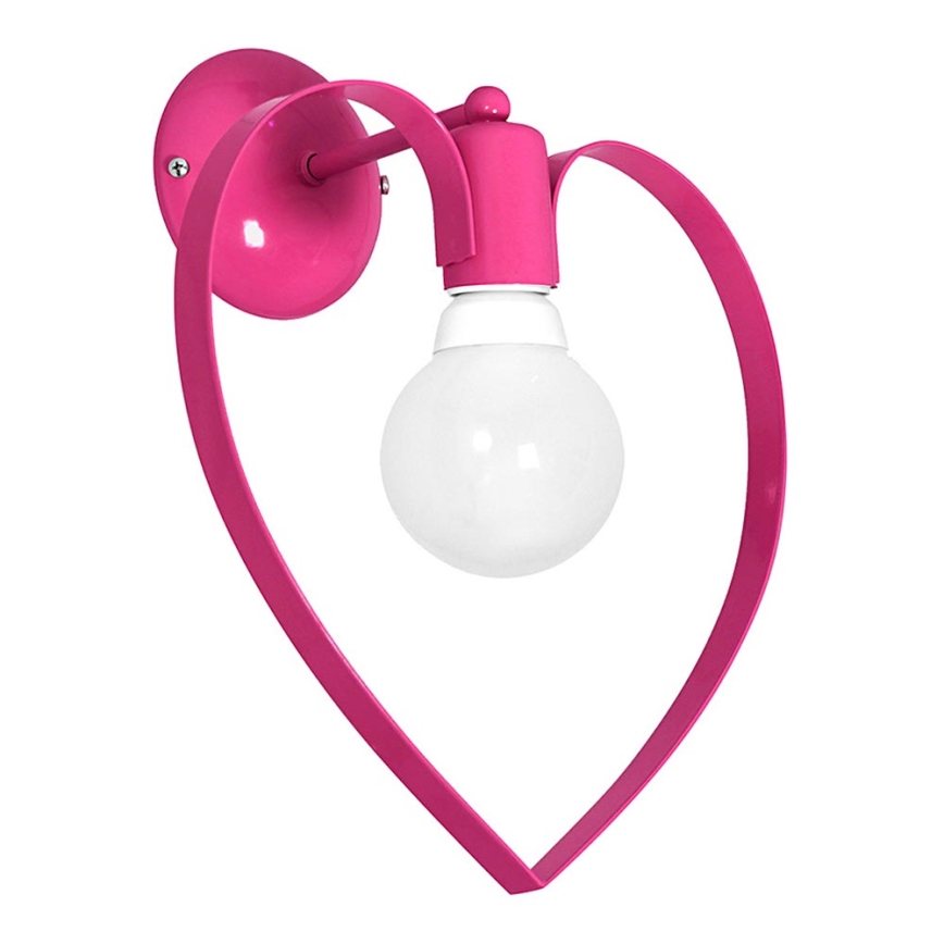 Väggbelysning Barnrum LOVE 1xE27/60W/230V rosa