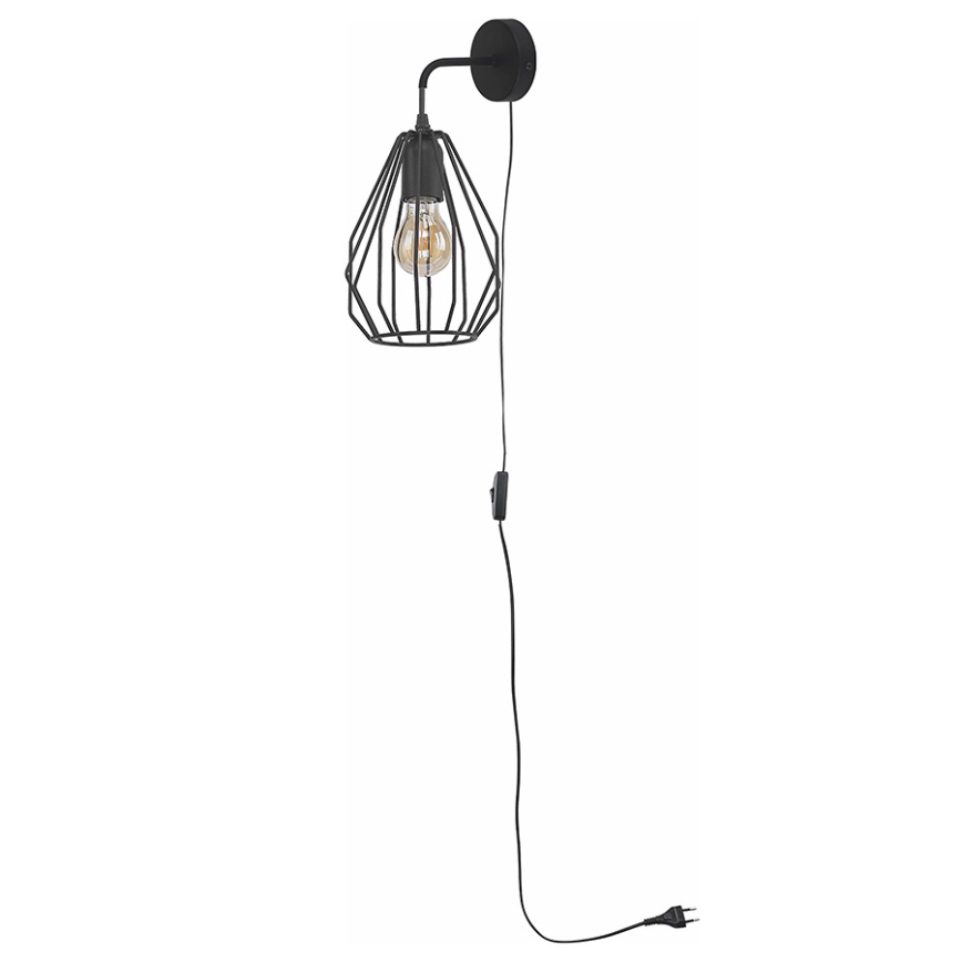 Väggbelysning BRYLANT Svart 1xE27/60W/230V