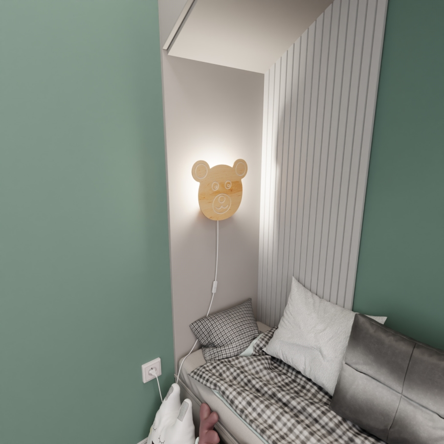 Väggbelysning för barn TED 1xE14/10W/230V björn