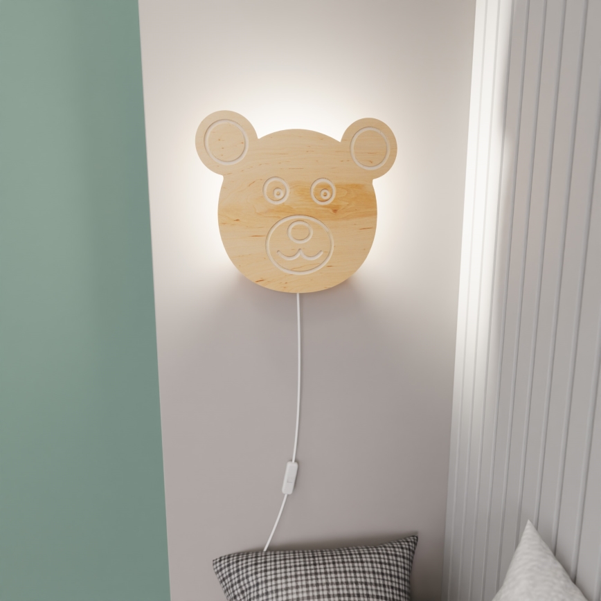 Väggbelysning för barn TED 1xE14/10W/230V björn