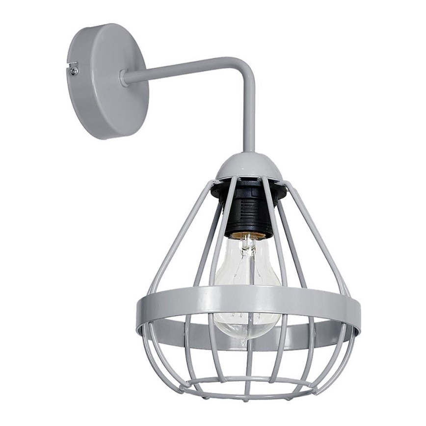 Väggbelysning RING 1xE27/60W/230V grå