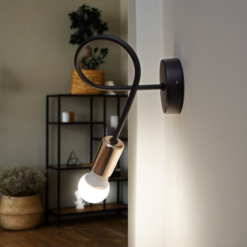 Väggbelysning rör 1xE27/15W/230V svart