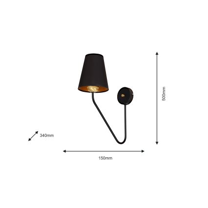Väggbelysning VICTORIA 1xE27/60W/230V svart
