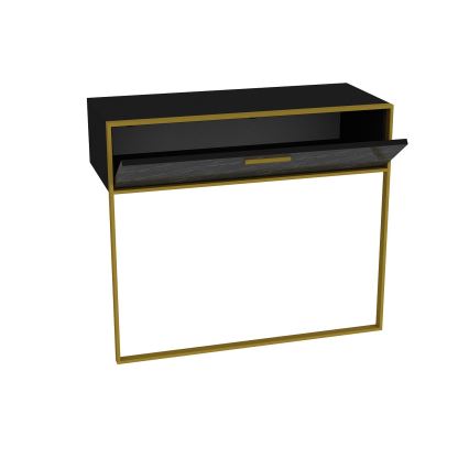 Väggbord POLKA 76,8x90 cm guld/svart