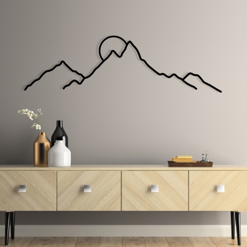 Väggdekoration 100x29 cm berg metall